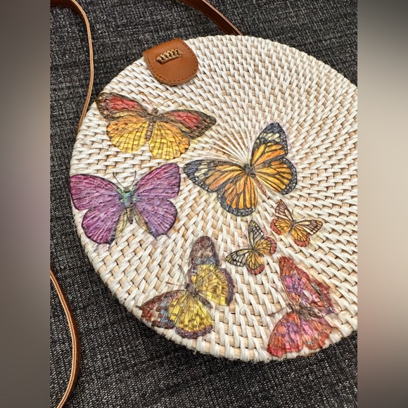 SOLD ==== Butterfly Bali Rattan Bohemian Crossbody - Picture 3 of 5